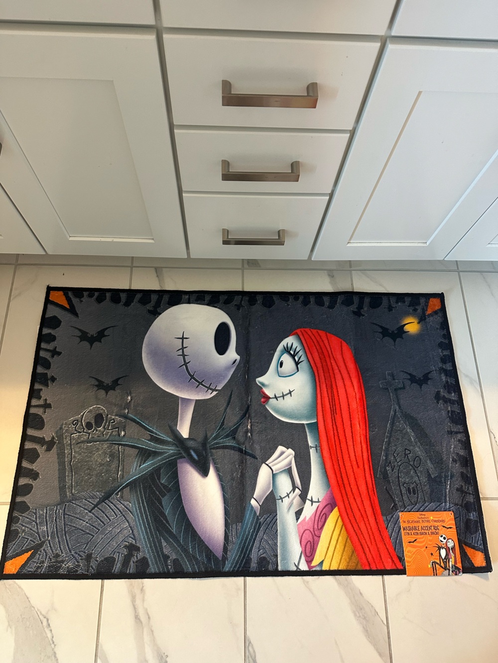 Disney Nightmare Before Christmas Jack & Sally Accent Rug 27x42 Halloween Decor